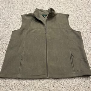 Vintage LL Bean Polartec Fleece Vest Sz XXL Men's Green Full Zip Outdoor Hiking